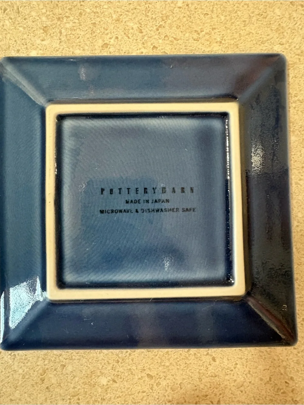 Pottery Barn Asian Square Noodle Bowl with Matching Plate